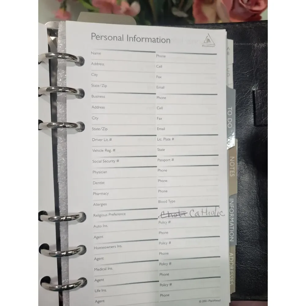 B6 SNAP AGENDA Planner NOTES CALCULATOR, PHONE #S important agency contacts ++